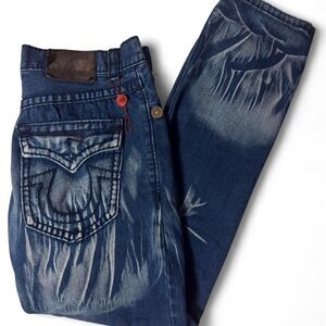 True-religion Men's Blue and Navy Jeans